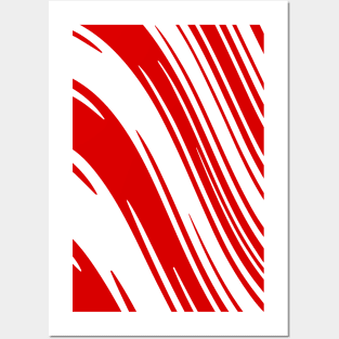 Candy Cane Christmas Red and White Stripes Abstract Pattern Design Posters and Art